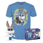 Funko POP! & Tee: WB100- Bugs Bunny Fred Bunny As Fred - Flocked - Large - (L) - Warner Bros / Looney Tunes - T-Shirt - Clothes With Collectable Vinyl Figure - Gift Idea - Toys and Short Sleeve Top