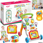 2 In 1 First Steps Baby Walkers Sounds Music and Lights Fun Push Along Walker
