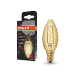OSRAM Vintage 1906® Classic BW Fil LED lampe, E14, bougie torsadé, or, 1,5 W, 120lm, 2400k, couleur confort chaude, consommation très faible, durée de vie à long terme