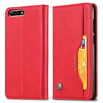 LLLi Mobile Accessories for HUAWEI Knead Skin Texture Horizontal Flip Leather Case for Huawei Y6 (2018) / Honor 7A / Enjoy 8e, with Photo Frame & Holder & Card Slots & Wallet(Black) (Color : Red)