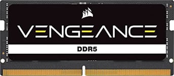 CORSAIR Vengeance DDR5 SODIMM 32GB (1x32GB) DDR5 5200MHz C44 Compatible avec Presque Tous Les Systèmes Intel et AMD, Temps de Chargement Plus Rapides, XMP 3.0 - Noir (CMSX32GX5M1A5200C44)