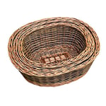Red Hamper Set of 3 Two Tone Green Oval Willow Trays, Wicker, Brown, 33 x 44 x 18 cm