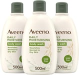 Aveeno Daily Moisturising Body Wash Bundle, 3 X 500 Ml, Brown