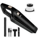 URAQT Handheld Vacuums Cordless, Powerful Handheld Hoover Vacuum Cleaner, Portable Lightweight Car Vacuums, 120W Rechargeable Wet & Dry Vacuum Cleaner for Pet Hair, Home, Office and Car Cleaning