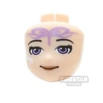 LEGO Elves Mini Figure Heads - Medium Lavender Eyes and Tribal Pattern