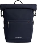 Tommy Hilfiger Men's TH Signature ROLLTOP Backpack AM0AM12221, Blue (Space Blue), OS