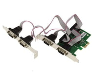 KALEA-INFORMATIQUE Carte contrôleur PCI Express PCIe Série RS232 4 Ports avec Chipset ASIX AX99100. avec équerres Low et High Profile