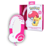 Pokemon Pokeball Pink Kids Padded Volume Limited Headphones for Ages 3-7 Years