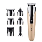 smzzz HOME GARDEN Hair Clippers 6 In 1 Multifunctional Hair Clipper Set RechargeableElectric Beard Trimmer Nose and Ears Ceramic Blade Heads Grooming Kit