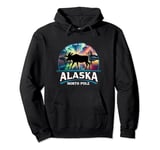 North Pole Alaska Aurora Borealis Moose Souvenir Pullover Hoodie