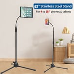 Tablet Tripod Floor Stand Adjustable Gooseneck For 4.7-10" iPhone iPad Mount UK