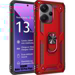Fodral till Xiaomi Redmi Note 13 Pro+ 5G - Note 13 Pro Plus 5G, Ultra-resistent hårt skydd med stöd - Röd