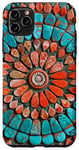 iPhone 11 Pro Max Turquoise and Coral Mandala Pattern Case