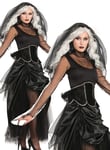 Ladies Shadow Ghost Fancy Dress Costume Halloween Womens Outfit UK 10-14 New