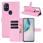 OnePlus Nord N10 5G - Läderfodral / Plånboksfodral Pink