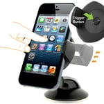 Car Phone Holder With Suction Cup Front Glass Center Console Adj White