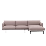 Muuto Outline Chaise Lounge 3-seter, Fiord Rosa