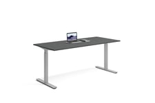 Wulff Höj och sänkbart skrivbord 180x80cm Färg på stativ: Silvergrå - bordsskiva: Mörkgrå