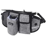 Hundträningsset, handsfree koppel, justerbar midjeväska,Grå midjeväska