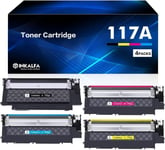 4-Pack 117A Compatible Toner Cartridges Replacement for HP 117A W2070A Color Las