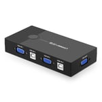 Ugreen 2-ports USB/VGA KVM-switch med USB 2.0-kabel - Sort