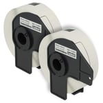 vhbw Rouleaux d'étiquettes, lot de 2x pièces 27mm x 90mm compatible avec Brother PT QL-800, QL-820NWB, QL-810W, QL720NW imprimante d'étiquettes