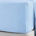 Linen Zone Drap-Housse 100% Flanelle de Coton brossé 30 cm de Profondeur 14 Couleurs, Bleu Ciel – Super King Size