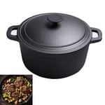 Walgreen® Cast Iron Casserole Dish Pre-Seasoned Ovenproof Pot & Lid 4.7L Pan With Non-Stick Cooking Pan Pot Dutch Oven 4.7 Liter for Barbecue Steam Braise Bake Broil Saute Simmer Roasting