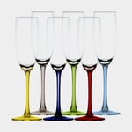 Marine Business Champagneglas i plast Party, transparent/flerfärgat, 17 cl, 6-pack