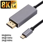 to Displayport 1.4 USB C to DP Cable Video Cord 8K 60Hz 4K 144Hz For Laptop PC