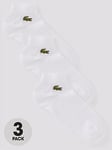 Lacoste 3-Pack Trainer Socks - White, White, Size S, Men