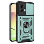 SKALO Motorola Moto G84 5G Armor Hybrid Magnetring Kameraslider - Turkos Turkos