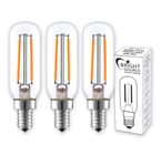 3X 3w LED Cooker Hood Light Bulb SES E14 Small Edison Screw. Warm White 3000k. Replacement for Traditional 40w Incandescent lamp. Long Life Tubular, Extractor, T25 Appliance Lamp (4000K - Cool White)