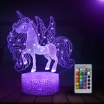 Unicorn Night Light for Kids, 3D Night Light for Kids with 16 Colors Changing, Decor Lamp with Remote Control, Birthday Gifts for Girls, Unicorn Gift for Girls Birthday Gift