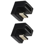2Pcs Mini HDMI Male to HDMI Female Extension Adapter Up Angle Adapter for Tablet