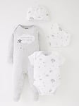 Everyday Unisex 4 Piece Welcome To The World Set - Grey, Grey, Size Age(Months): 6-9 Months (20Lbs)