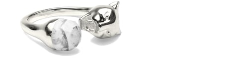SYSTER P Panthera Ring Silver Howlite Unisex