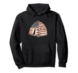 Camping Tent American Flag 4th Of July Camper Patriotic Camp Pullover Hoodie