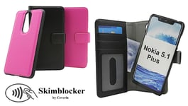 Skimblocker Magnet Fodral Nokia 5.1 Plus (Svart)