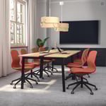 IKEA IKEA MITTZON konferensbord, björkfaner/svart, 140x108x75 cm, cm 140x108x75 cm