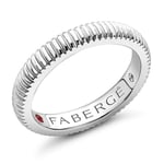 Faberge Colours of Love 18ct White Gold Fluted Band Ring - 50