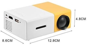 mini vidéoprojecteur LED Portable HD 1080P HDMI / TF blanc jaune