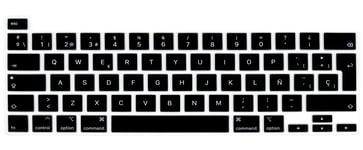 MMDW Spanish Language ESP Silicone Keyboard Cover Skin for MacBook Pro 16 2019 A2141 for MacBook New Pro 13.3 inch A2338 M1/A2251/A2289 with Touch Bar & Touch ID European Version(Black)