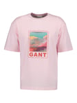 GANT Washed Graphic Short Sleeve T-Shirt, Pink/Multi