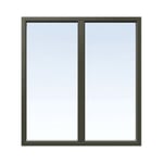 Energi Aluminium Fast fönster med mittpost 10, 11, Olivgrön