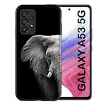 Coque pour Samsung Galaxy A53 5G Animal Elephant Noir