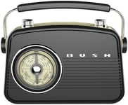 Bush Classic Retro Mini AM/FM Radio - Black - 1 Year Guarantee
