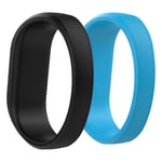 MoKo Band Compatible with Garmin Vivofit JR, [2 PACK] Soft Silicone Unadjustable Replacement Strap Band Bracelet fit Garmin Vivofit JR/Vivofit JR 2/Vivofit 3 Wristband, Small Size - Black & Blue