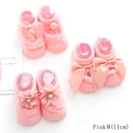 3 Pairs Baby Ankle Socks Slipper Boots Cotton Pink M