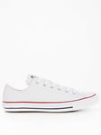 Converse Mens Leather Ox Trainers - White, White, Size 12, Men